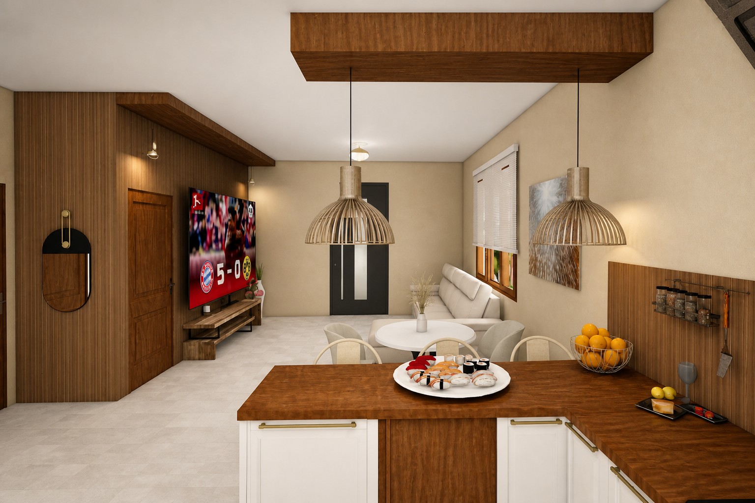 Finished open-concept home interior by XDM Construction
